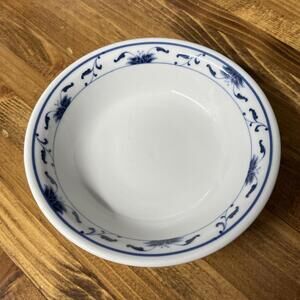 VTG Cameo Durable China Dipping Soy Bowl Asian Restaurant Ware In White/Navy